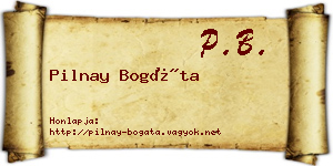 Pilnay Bogáta névjegykártya